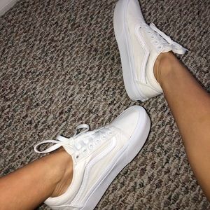 Platform white vans in good condition
